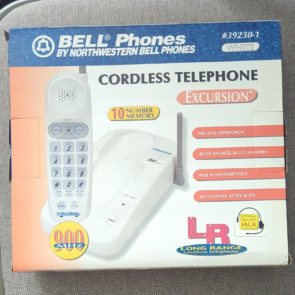 NIB Cordless Bell Telephone - White